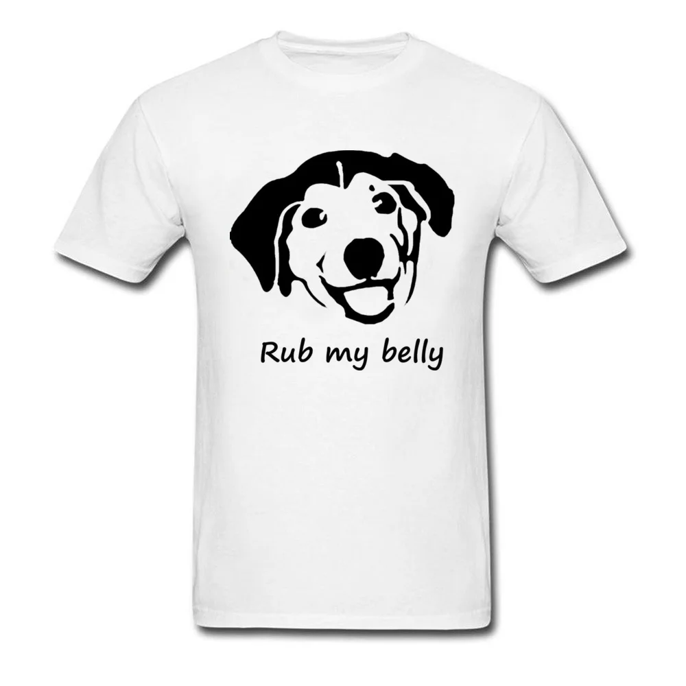 Rub my belly Top T-shirts Short Sleeve Design Dominant Men's Summer Autumn Tops Shirt Design Tee Shirts Round Neck 100% Cotton Rub my belly white