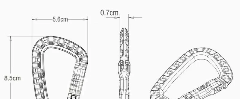 4 шт. тактический Molle карабин для рюкзака выживания скалолазания карабины наружные брелок EDC(для ежедневного использования) Кемпинг-параккорд подвесной крючок для бутылки
