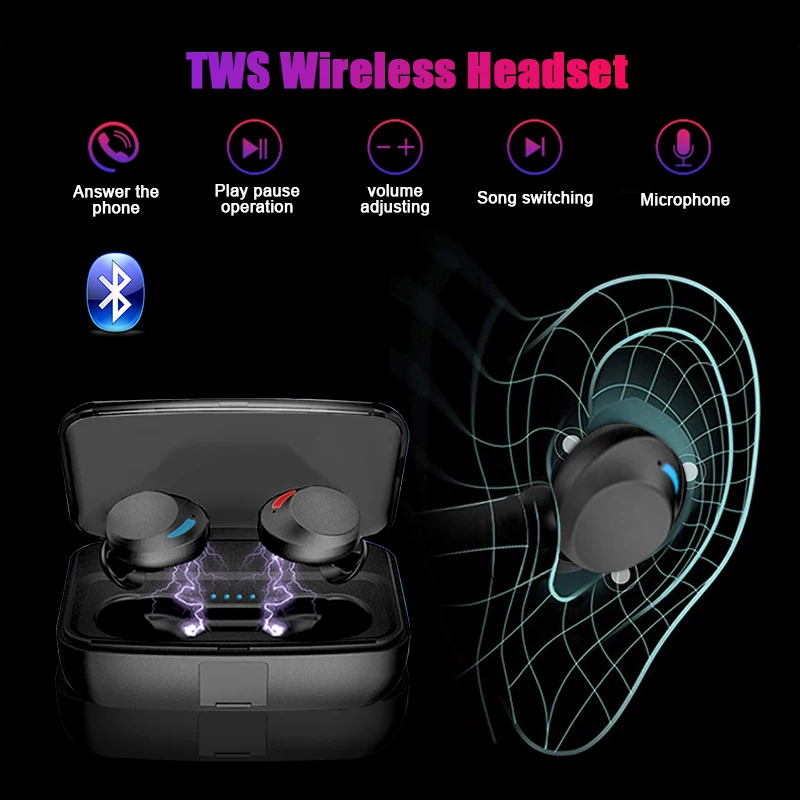Беспроводная гарнитура TWS Mini Bluetooth 5 0 IPX8 водонепроницаемые наушники вкладыши с