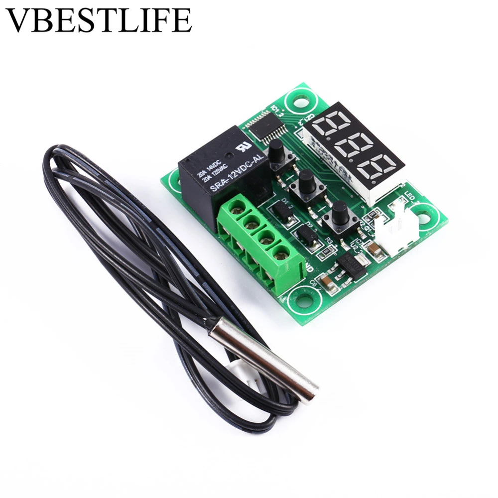 W1209 12V LED Digital thermostat Temperature Control Switch Sensor Cable Module