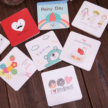 

Free ship!1lot=100pc!mini cake girl cute Cartoon Blessing card / fresh birthday wish festival greeting card / message card