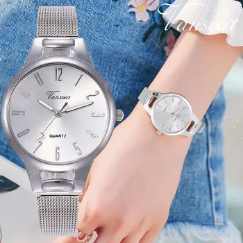 

Vansvar Rose Gold & Silver Mesh Arabic Numbers Watch Fashion Casual Women Stainless Steel Quartz Wristwatches Relogio Feminino