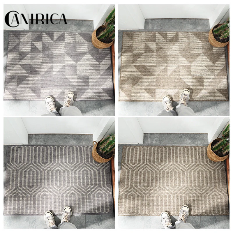 CANIRICA Doormat Modern Carpets For Hallway Kitchen Rugs Home Decorative Geometric Stair Floor Mats For Living Room Customized