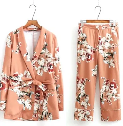 

Women's 2018 spring and autumn new style wild suit + color casual pants elegant temperament suit fashion two-piece