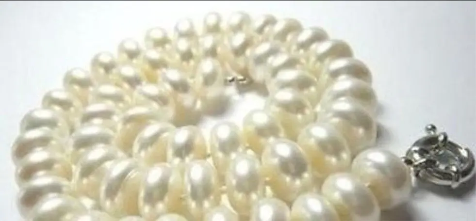 

Hot sale new Style >>>>>Natural AAA 8x10mm White Akoya Cultured Pearl Necklace 17" LL004