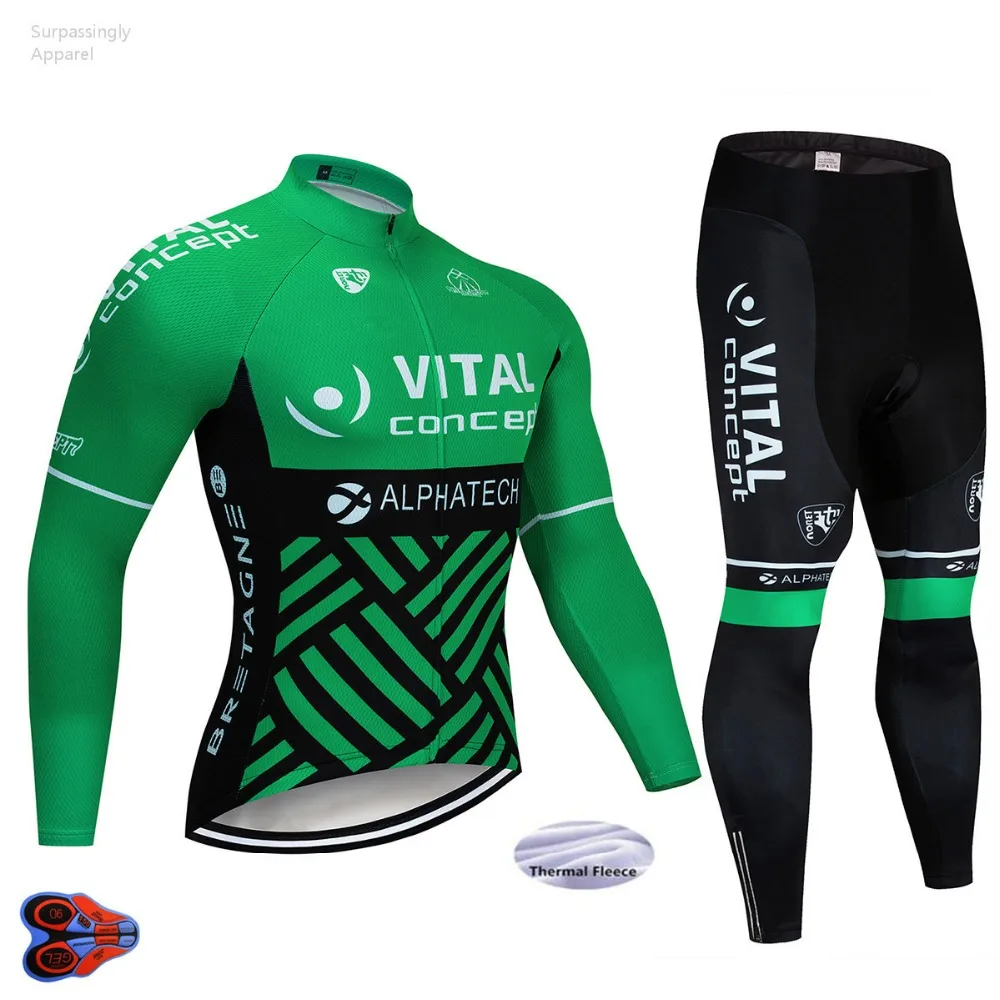Зима команда VITAL Велоспорт Джерси 9D Pad брюки для девочек костюм Ropa Ciclismo для мужчин ветрозащитный термальность флис Велосипедный спорт Майо