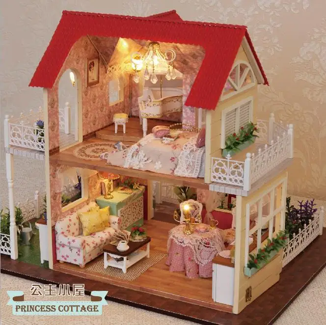 1 шт. Веселая серия DIY Деревянный Кукольный дом комната коробка ручной работы 3D миниатюрный кукольный домик деревянные Обучающие игрушки подарки для девочек