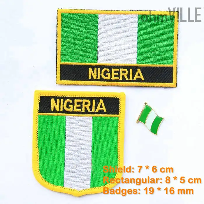 

Nigeria Flag Patch Iron On Patches - 100% Quality Guarantee Flag Embroidered Patches + Free Shipping