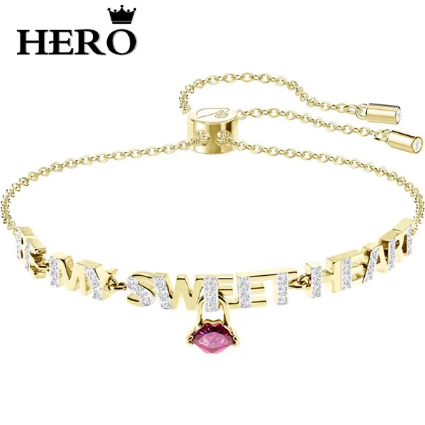 

HERO Original Copy High Quality 1:1 SWA Sweetheart Lip Plated Gold Shrink Bracelet With Logo Envelope