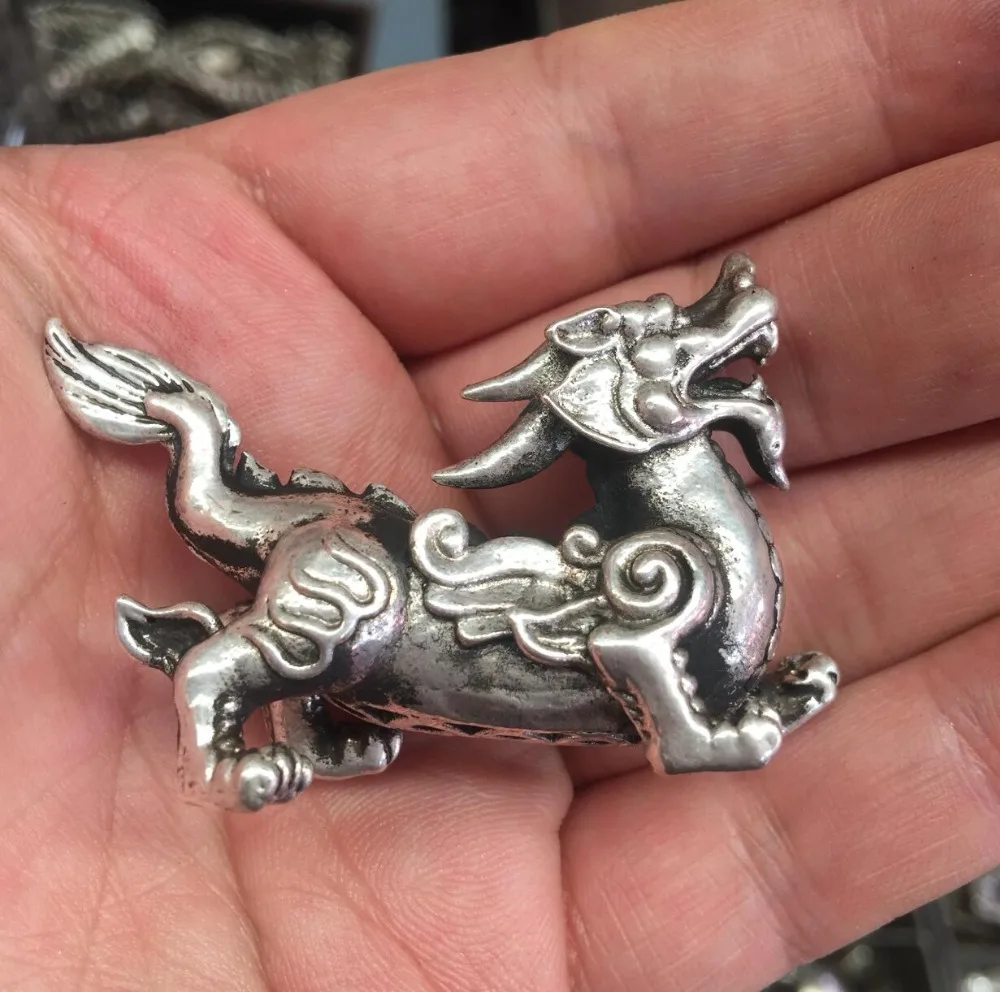 

free shipping miao Sterling Silver Soldier Vintage Whistle Design fish Mythical Animals elephant Skull Pendant statue necklace