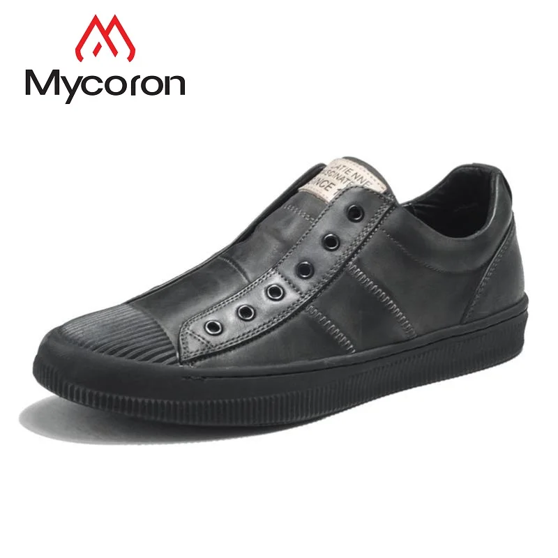 

MYCORON 2018 Spring/Autumn Brand Men Shoes High Quality Genuine Leather Wear Resisting Casual Boots Fahsion Sapato Masculino