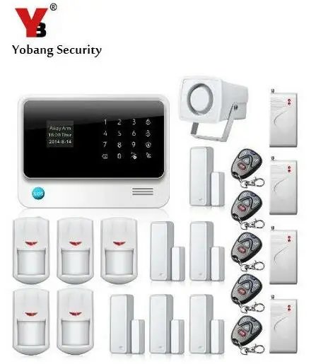 

YoBang Security Intruder WIFI GSM Alarm System Security Android IOS APP Controls PIR Motion Detector Door And Window Sensor .
