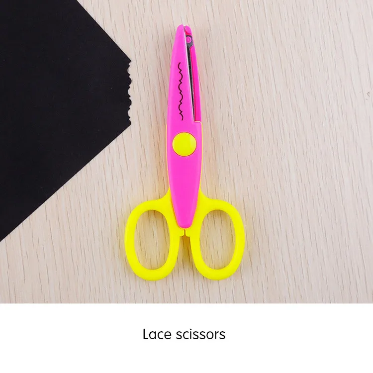 Lace Scissors And Colored Paper Cutting For Children Diy - Temu