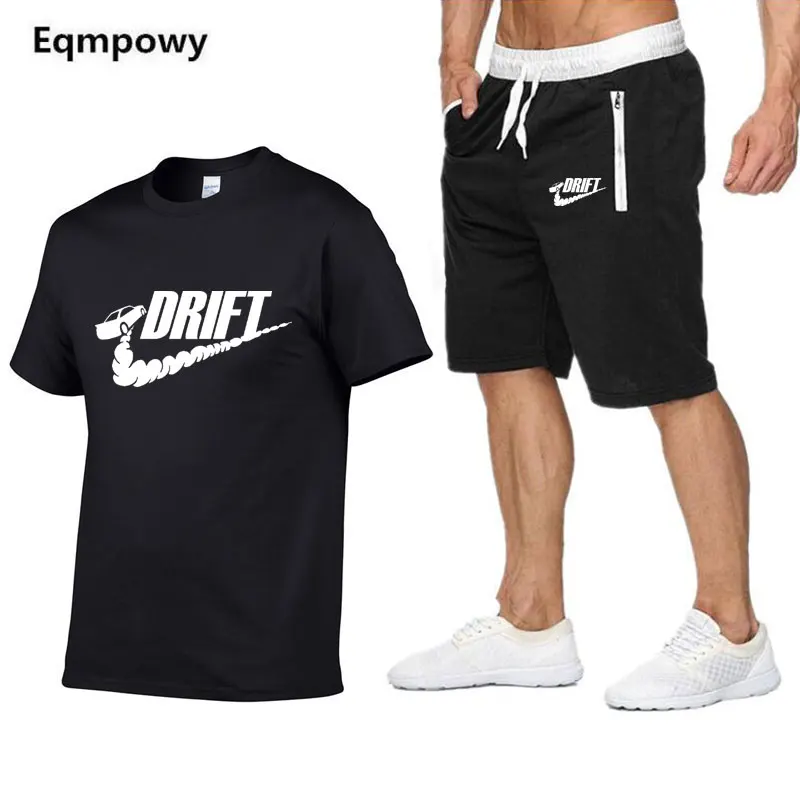 

Quality Men's Sets T Shirts+shorts men Brand clothing Two piece suit tracksuit Fashion Casual Tshirts Gyms Workout Fitness Sets