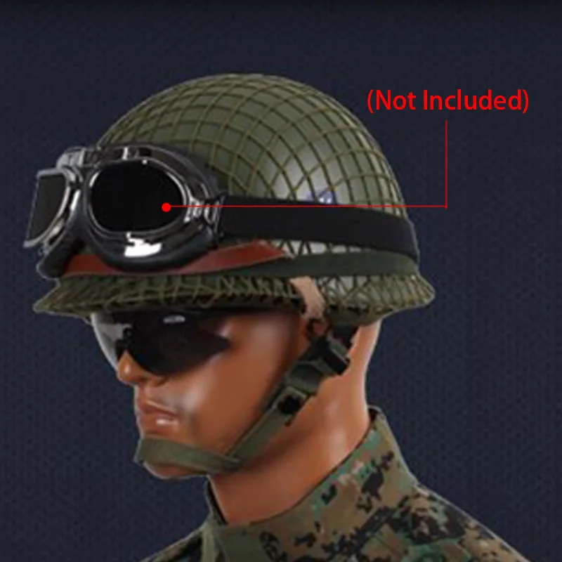 Защитный шлем для защиты труда Repro мужской шлем WW2 армии США M1 из нержавеющей стали армейский зеленый с камуфляжной сеткой FC