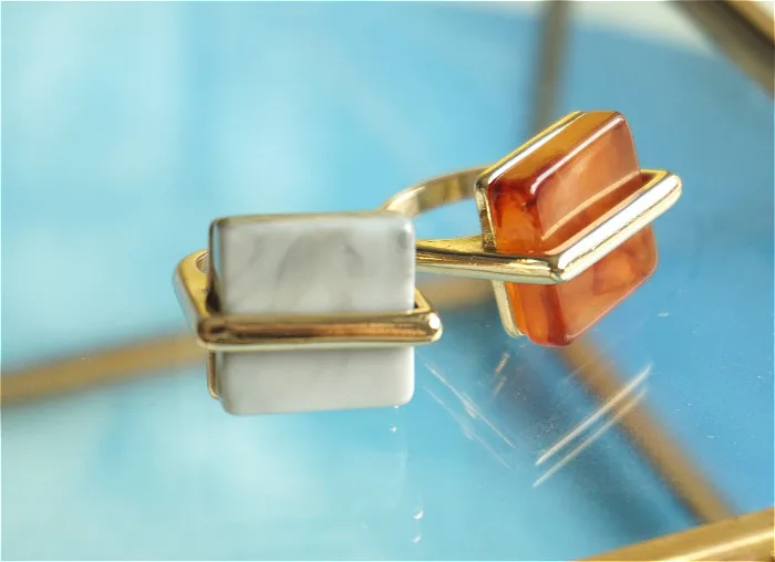 Коричневые акриловые геометрические кольца для женщин, ювелирные изделия, Anillos Mujer Anel Bague Femme, обручальное кольцо с надписью «Властелин Колец»