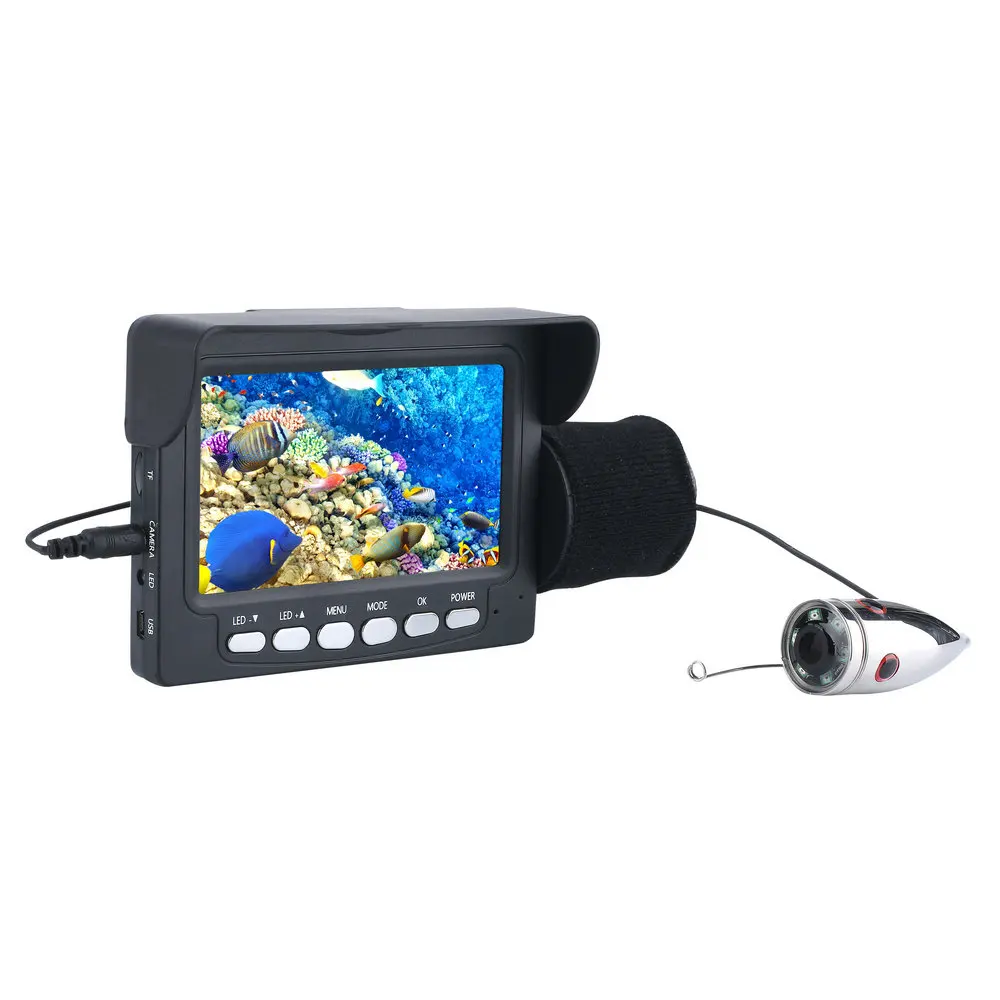 Горный рыболокатор подводная рыболовная камера 4,3 дюймов 1000TVL Водонепроницаемая Видео подводная камера 6 шт. ИК белый светодиодный фонарь