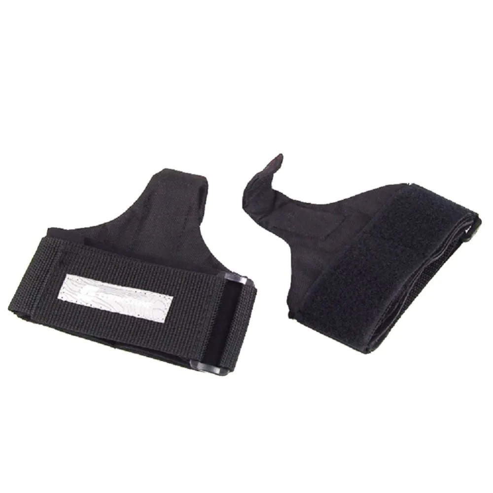 2pcs Fitness Weight Lifting Wrist straps Hooks Adjustable Steel Plate