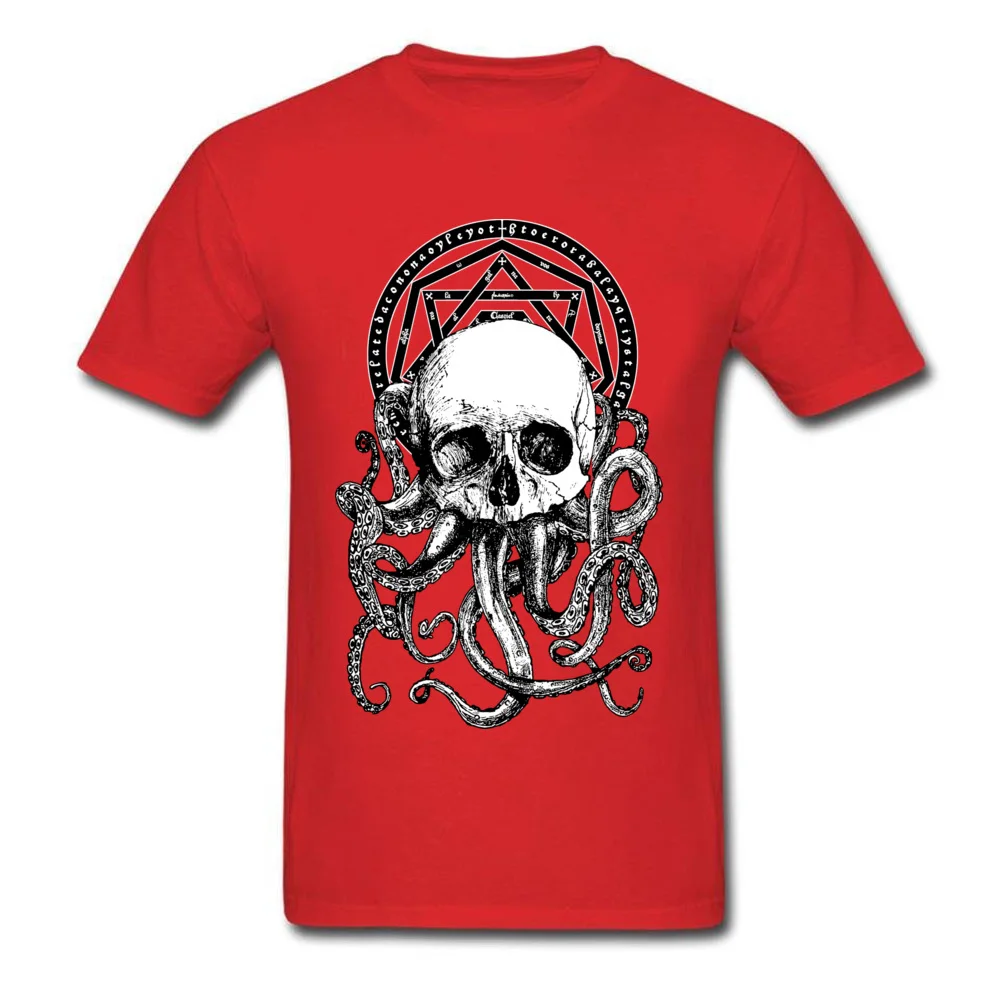 Comics Pieces of Cthulhu Tops Shirt for Men Cute Summer O-Neck All Cotton Short Sleeve T Shirts Crazy Tees Drop Shipping Pieces of Cthulhu red