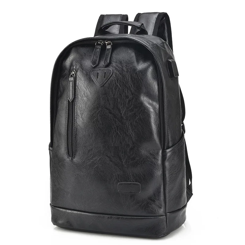 YGDB Brand Unique Men PU Leather College School Backpacks For Teenagers