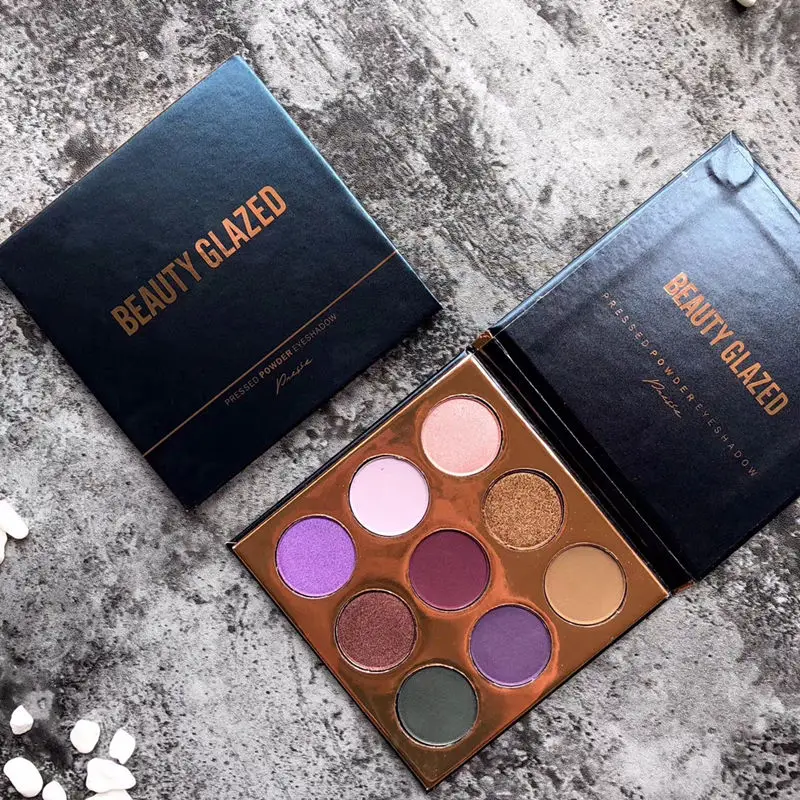 Beauty Glazed 9 видов цветов матовые мерцающие долговечные Фиолетовые тени для век