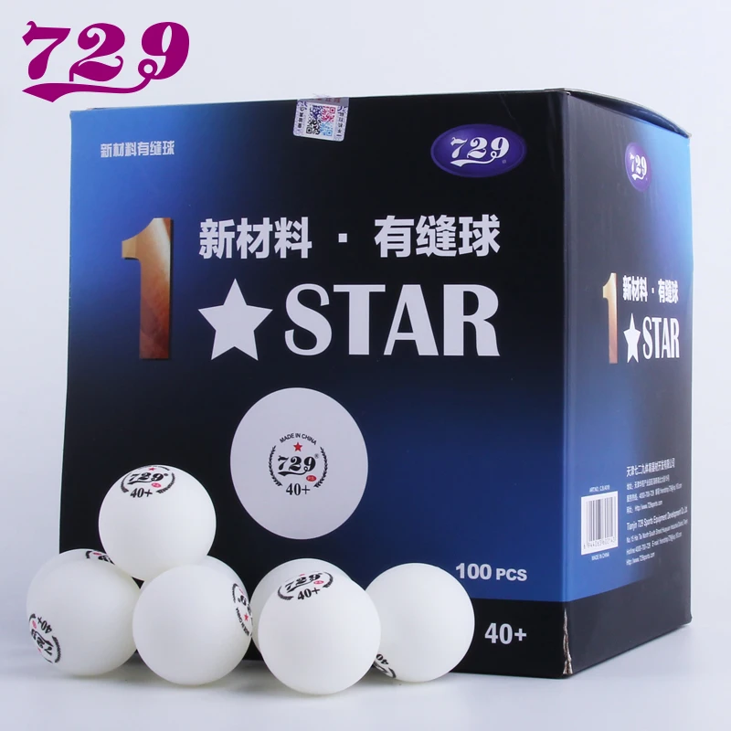 

100 Balls Friendship 729 Plastic 40+ Table Tennis Balls New Material 1-Star Seamed Poly Ping Pong Balls Wholesales Tenis De Mesa