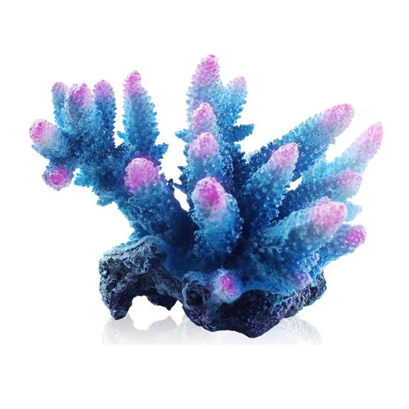 New Resin Aquarium Coral Ornament Stone Artificial Coral Reef Fish Tank ...