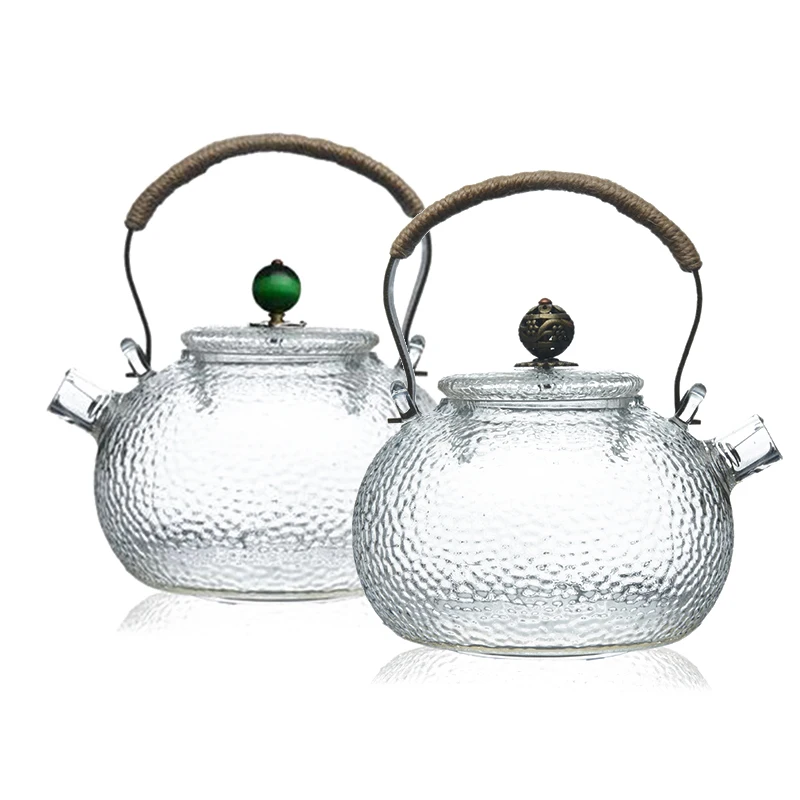 

600ml High-borosilicate Heat-Resisting Glass Teapot With Malleolar Stria Handmade Tea Pot