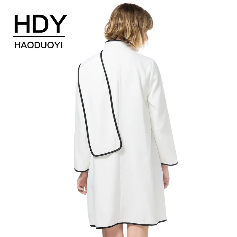HDY Haoduoyi шерстяное пальто женская однотонная белая куртка с длинными рукавами