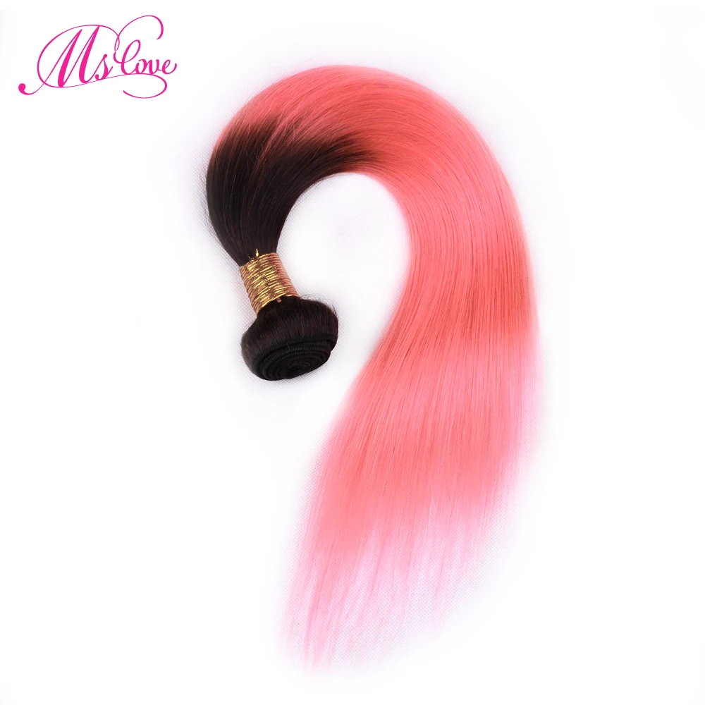 Ms Love Pre Colored Tb/Rose Glod Ombre Hair Bundles With Closure Remy Brazilian Human Hair Straight Bundles With Lace Closure Ms Love Pre Colored Tb/Rose Glod Ombre Hair Bundles With Closure Remy Brazilian Human Hair Straight Bundles With Lace Closure