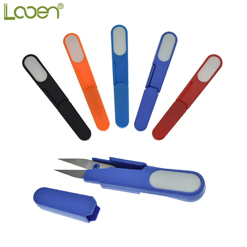Looen 1 шт. u-образные ножницы для вышивки крестом DIY переносная крышка безопасная пластиковая ручка ножницы для пряжи вышивка портные швейные принадлежности