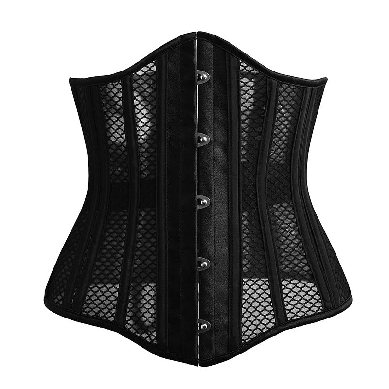 

High Women Waist Trainer 26 Steel Bones Adjustable Straps Mesh Body Shaper Corset DSM
