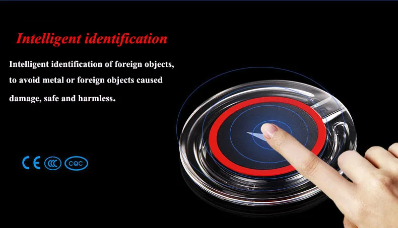 04Qi Wireless Charger Desktop phone charging Base Transparent USB Charging Pad