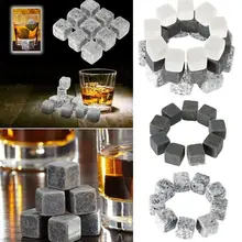 6/9Pcs Reusable Wine Drinks Cooler Ice Cube Chilling Stone Rock Washable Whisky Stone Barware Tool