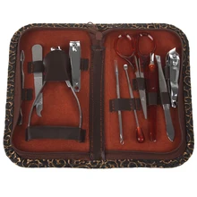 10 в 1 акриловый набор для ногтей из нержавеющей стали набор для маникюра Портативные Инструменты для маникюра с коробкой резак клипер файловый нож