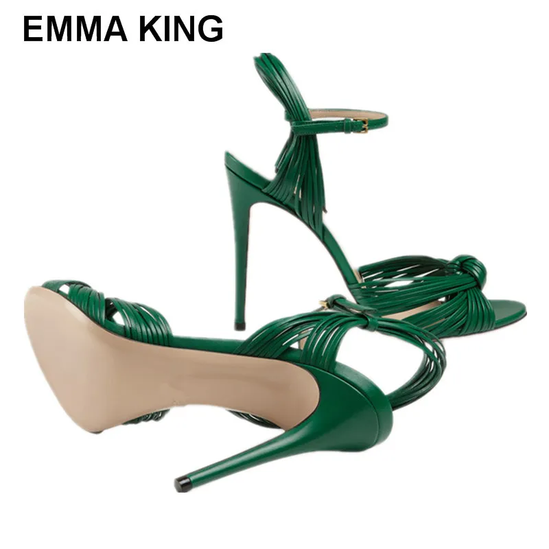 EMMA KING/женская форма змеи; Босоножки на каблуке с принтом; шикарный стиль; босоножки на высоком каблуке с открытым носком; туфли на высоком каблуке с пряжкой и ремешком на День святого Валентина