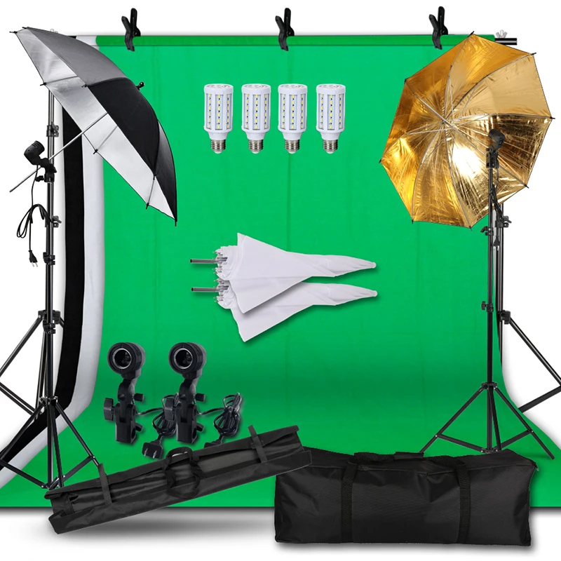 Photography Backdrop Continuous Studio Lighting Kit, Non Woven Green Screen And Background Stand Support For Photo - Photo Studio - AliExpress