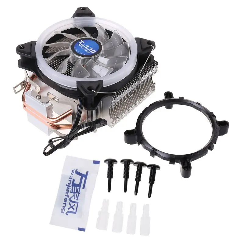 

Cooling Fan CPU Cooler Computer Processor RGB Radiator 2 Heat Pipes for Intel and AMD