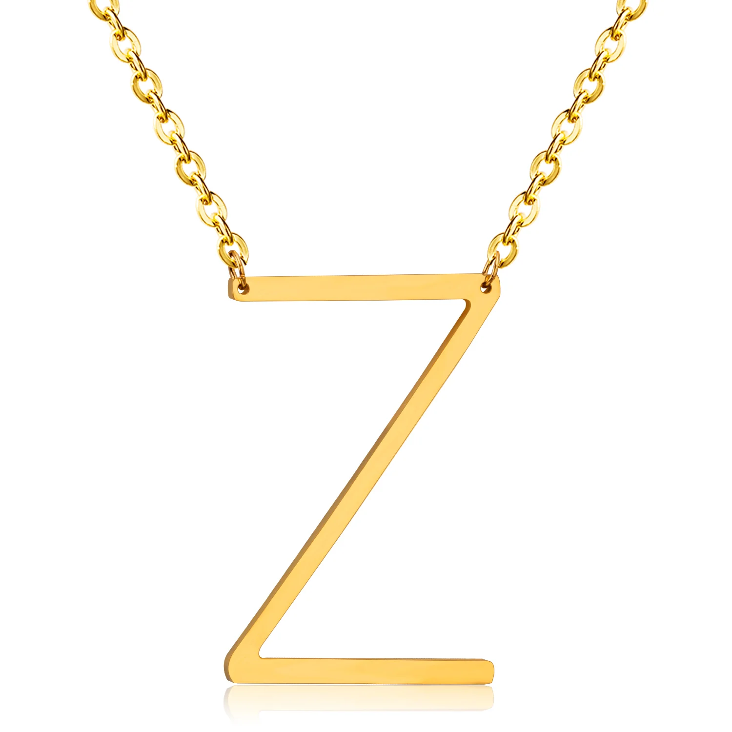 New Arrival Alphabet Capital Z Letter Pendant Necklace For Women 316L