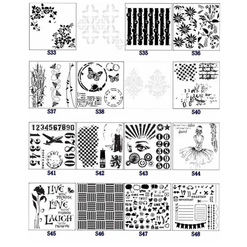 

DIY Layering Stencil Template Drawing Spray Scrapbooking Stamp Wall Paint Craft