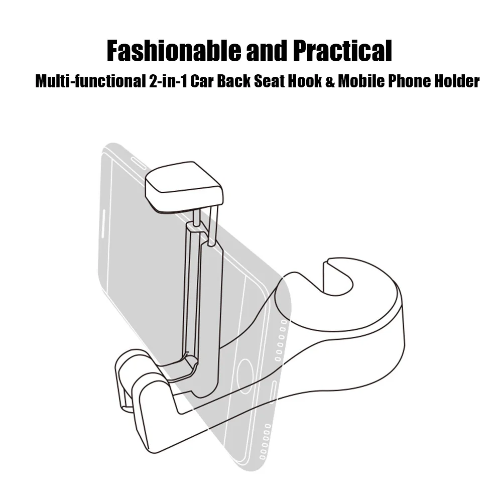 Универсальный 2-в-1 автомобиль крюк мобильный телефон держатель кронштейн авто автомобиль сиденье подголовник крепление Организатор заднем сиденье вешалка держатель