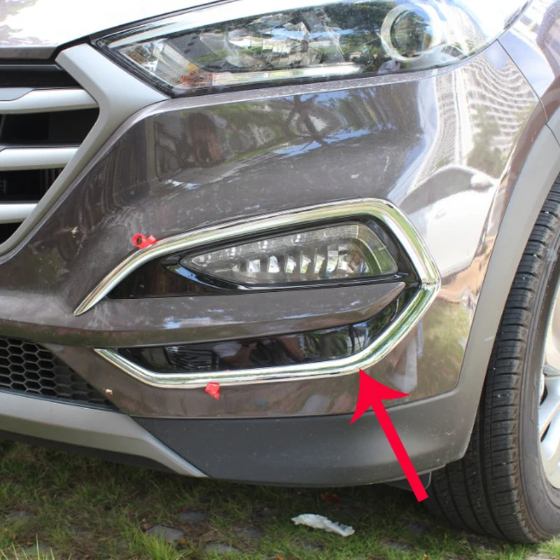 

Free Shipping High Quality ABS Chrome Front Fog lamps cover Trim Fog lamp shade Trim For Hyundai Tucson