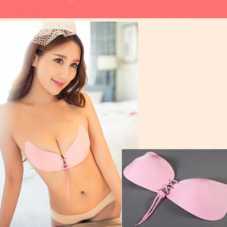 Large size Wings Of The Goddess Of The Chest Paste Silicone Invisible Bra Small Chest Wedding Dress Super Gather Underwear Pull 4