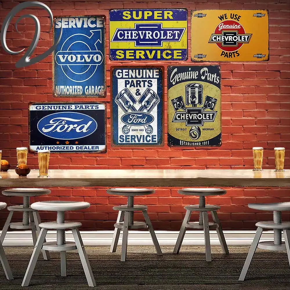 

Service Authorized Garage Tin Signs 20*30cm Bar Pub Home Wall Decoration Vintage Metal Sign Shabby Chic Tin Plate Man Cave