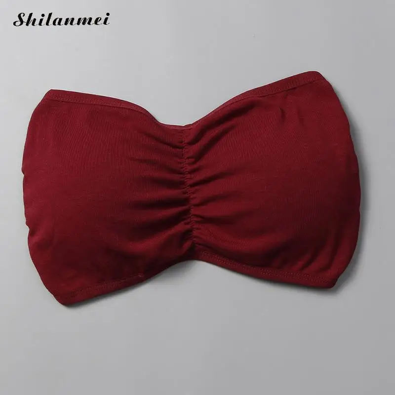 2018 Women Strapless Tube Top Cross Sexy Bra Crop Tops Padded Bandeau Top Blusa De Renda Cotton Solid Black Tube Bra Bralette 2018 Women Strapless Tube Top Cross Sexy Bra Crop Tops Padded Bandeau Top Blusa De Renda Cotton Solid Black Tube Bra Bralette