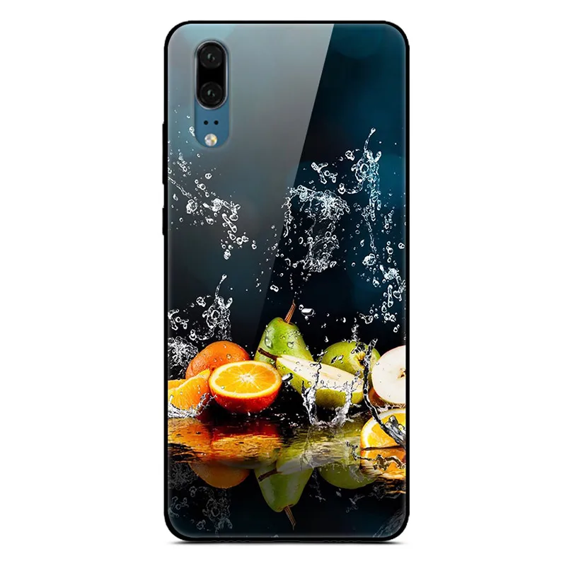 Для huawei P30 P20 Pro Lite чехол из закаленного стекла для телефона черный силиконовый чехол-Бампер для huawei P20 Lite P 30 Lite P20 Pro - Цвет: 32