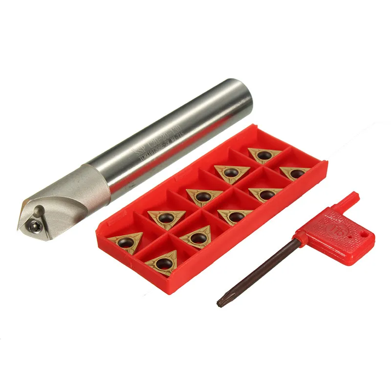 

SSK C20-20-130L Lathe Boring Bar Turning Tool Holder +10Pcs TCMT16T3 Insert+T15 Tool set