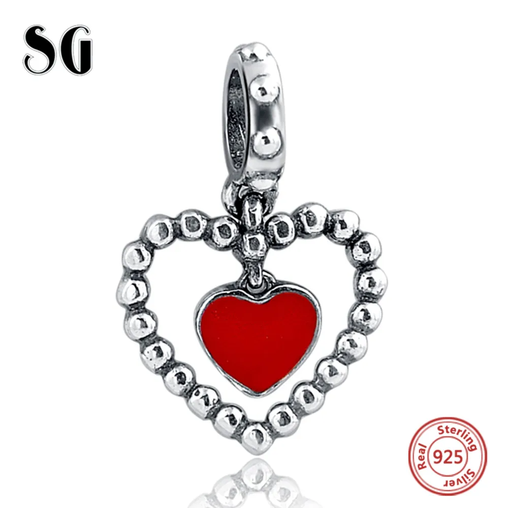 

Silver Galaxy Mini-ball with Love heart Pendant Beads For Women Fit European Bracelet Charms Silver 925 Original Fashion Jewelry