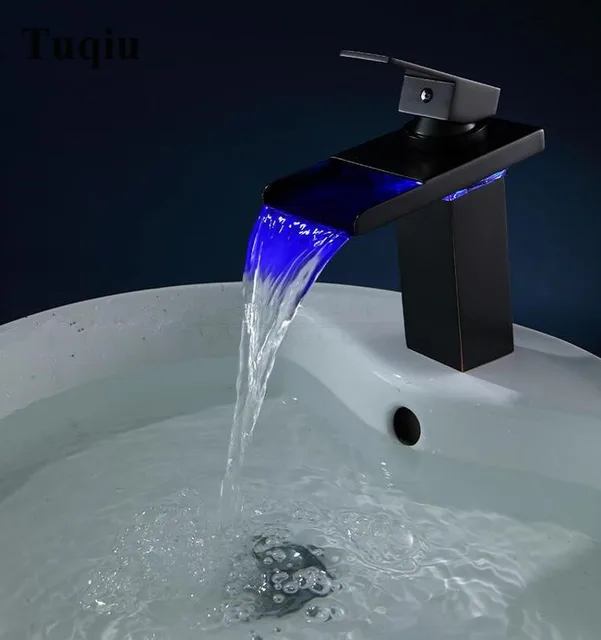 Messing ORB fertigen Wasser Wasserhahn Led Badezimmer basin ... Messing ORB fertigen Wasser Wasserhahn Led Badezimmer basin ...