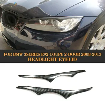 

Real Carbon Fiber Front Headlamp Eyebrows Eyelids Head lights Trim Cover For BMW E92 E93 3 Series Coupe M3 2007-2013 08 09 11 12
